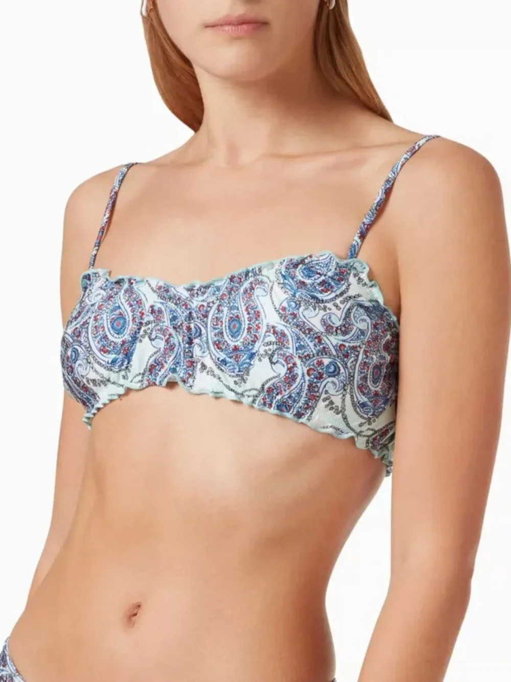 New! Frankie's Bikinis Paradiso Paisley Arabelle Shine Bikini Top S 39308